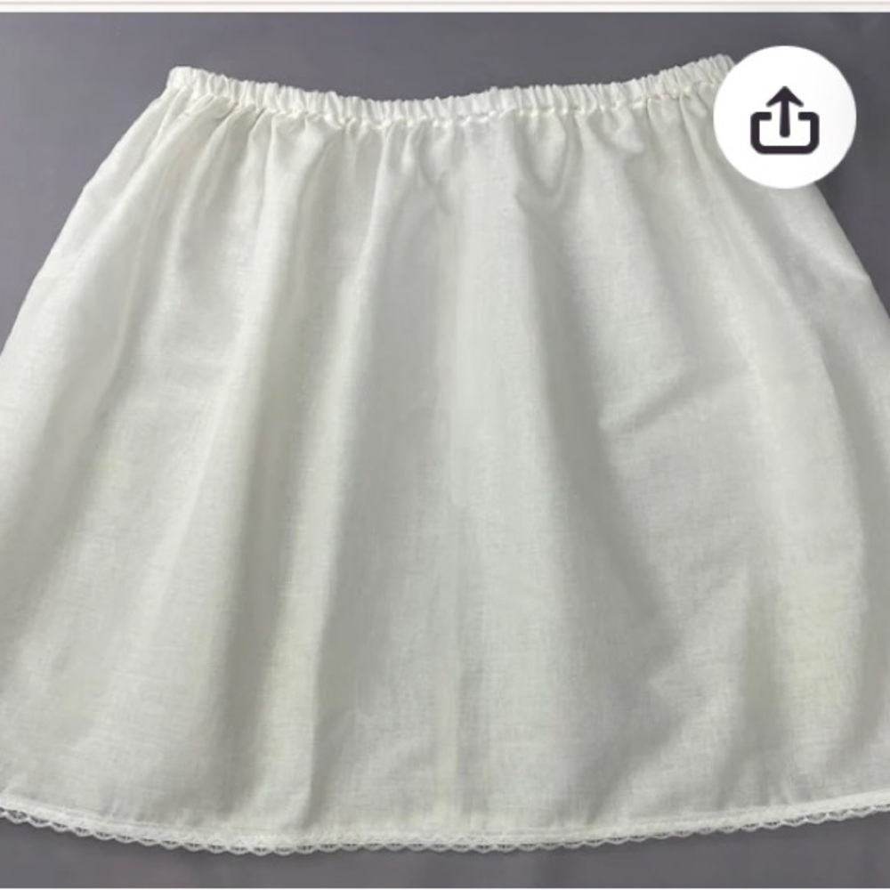 Classic White Half Slip with Elastic Waist